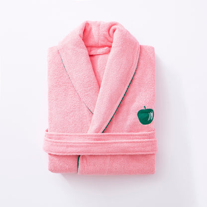 Albornoz L/xl 380gsm 100%algodon Rosa Con Manzana Verde Benetton Fruits Be_2