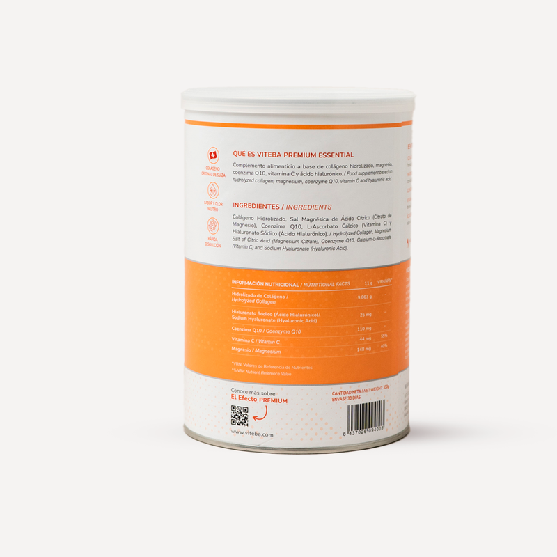 Viteba Colágeno Hidrolizado Essential en polvo 330 g + Ácido Hialurónico + Coencima Q10 + Magnesio │ SIN sabor NI olor_1