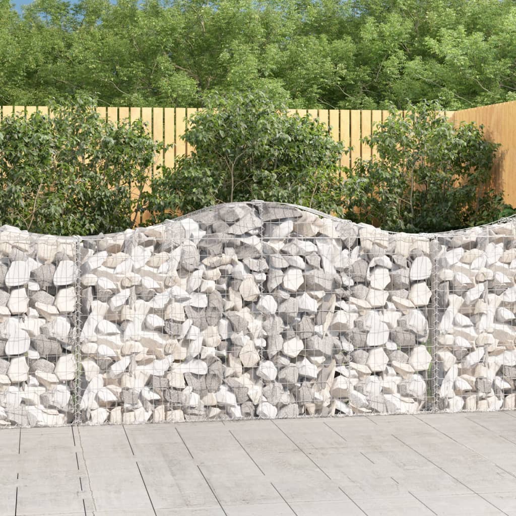 Cestas De Gaviones 6 Uds Forma De Arco Hierro 200x30x100/120 Cm_1