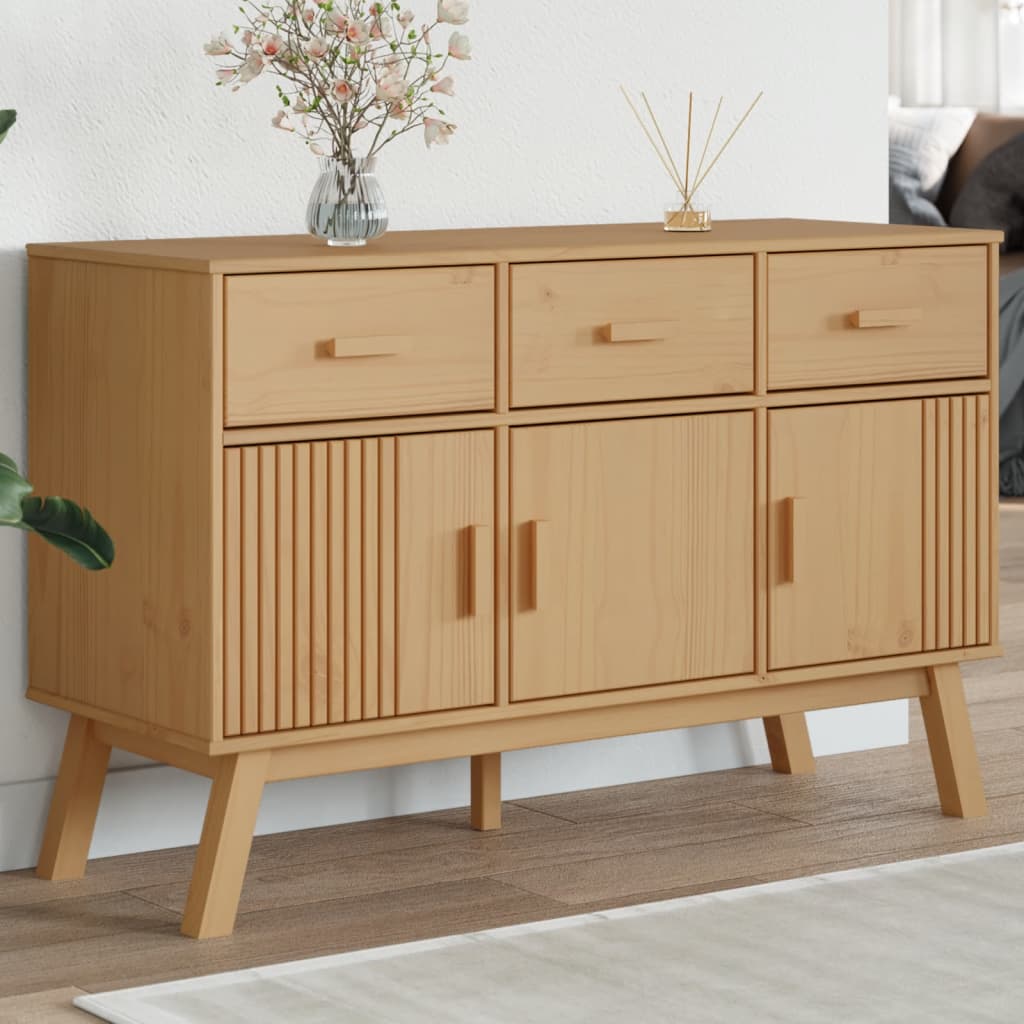 Aparador Olden Madera Maciza De Pino Marrón 114x43x73,5 Cm / Vetonek_2
