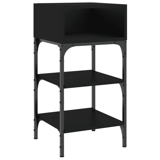 Mesita De Noche Madera De Ingeniería Negro 35x34,5x70 Cm_0