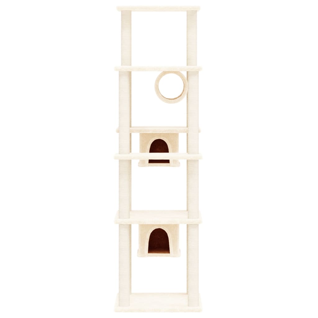 Rascador Para Gatos Con Postes De Sisal Crema 169 Cm_2