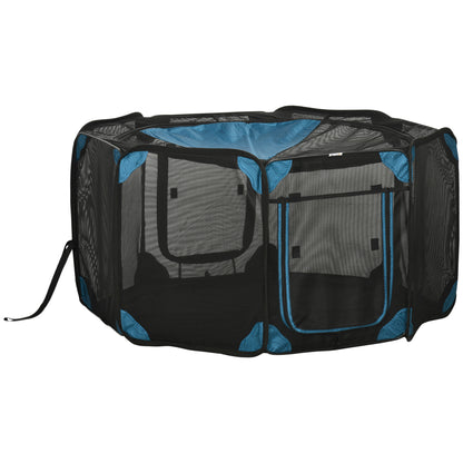 Pawhut Parque Plegable Para Perros 8 Paneles Con Bolsa De Transporte Ø126x58 Cm_0