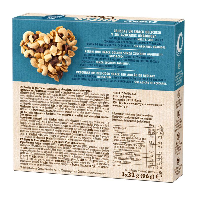 Barra de chocolate Corny Nuts&amp;Choc Cashew Choc Hero 50g