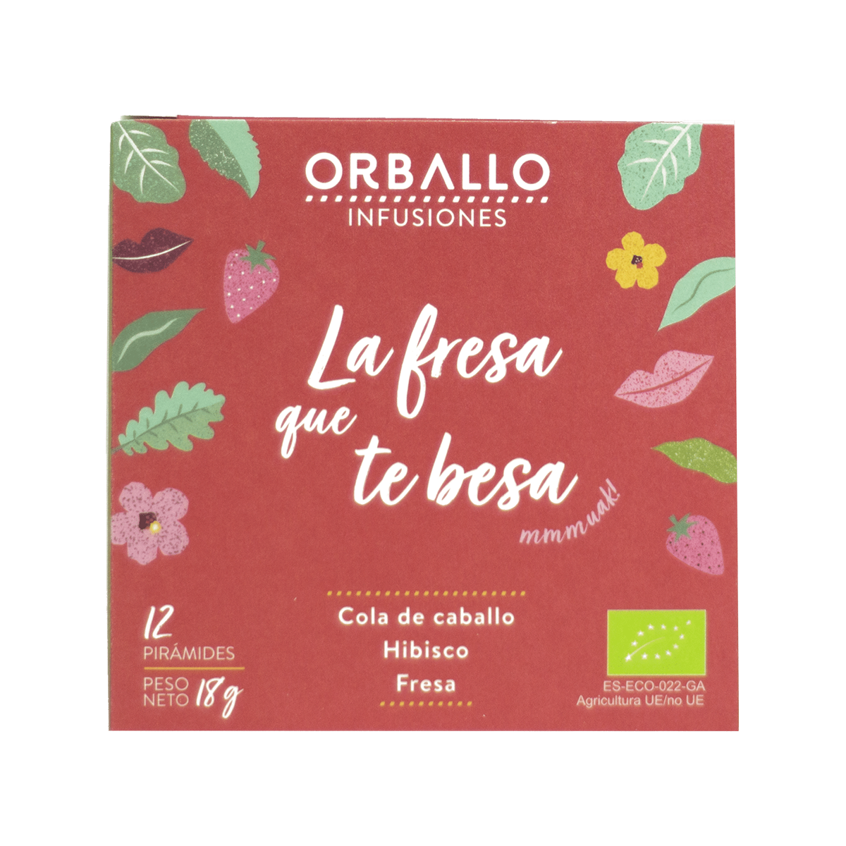 Infusão "o morango que te beija" Bio orballo 15 pirâmides