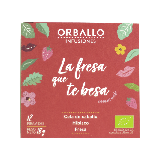 Infusão "o morango que te beija" Bio orballo 15 pirâmides