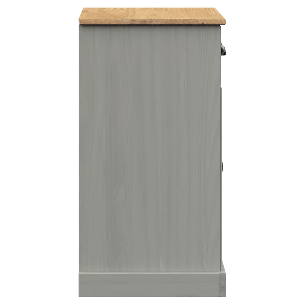 Aparador Con Cajones Vigo Madera Maciza Pino Gris 78x40x75 Cm / Vetonek_2