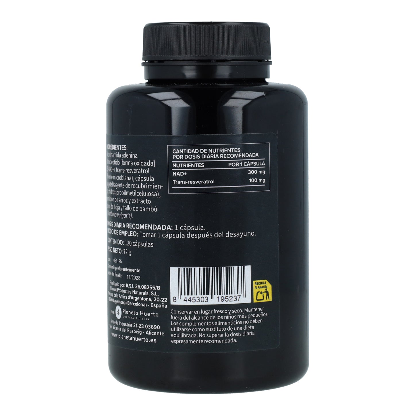 NAD+ Trans-resveratrol Planeta Huerto 120 cápsulas