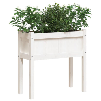Jardinera Con Patas Madera Maciza De Pino Blanco 70x31x70 Cm_3