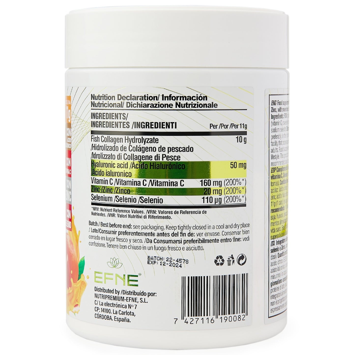 Colágeno Marino Hidrolizado EFNE – Con Ácido Hialurónico y Vitaminas_1