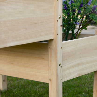 Outsunny Huerto Urbano Elevado De Madera De 2 Niveles Madera Natural_3