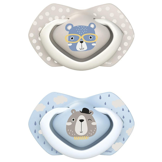 Pack de chupetas de silicone azuis Bonjour Paris da Canpol Babies (2 unidades)