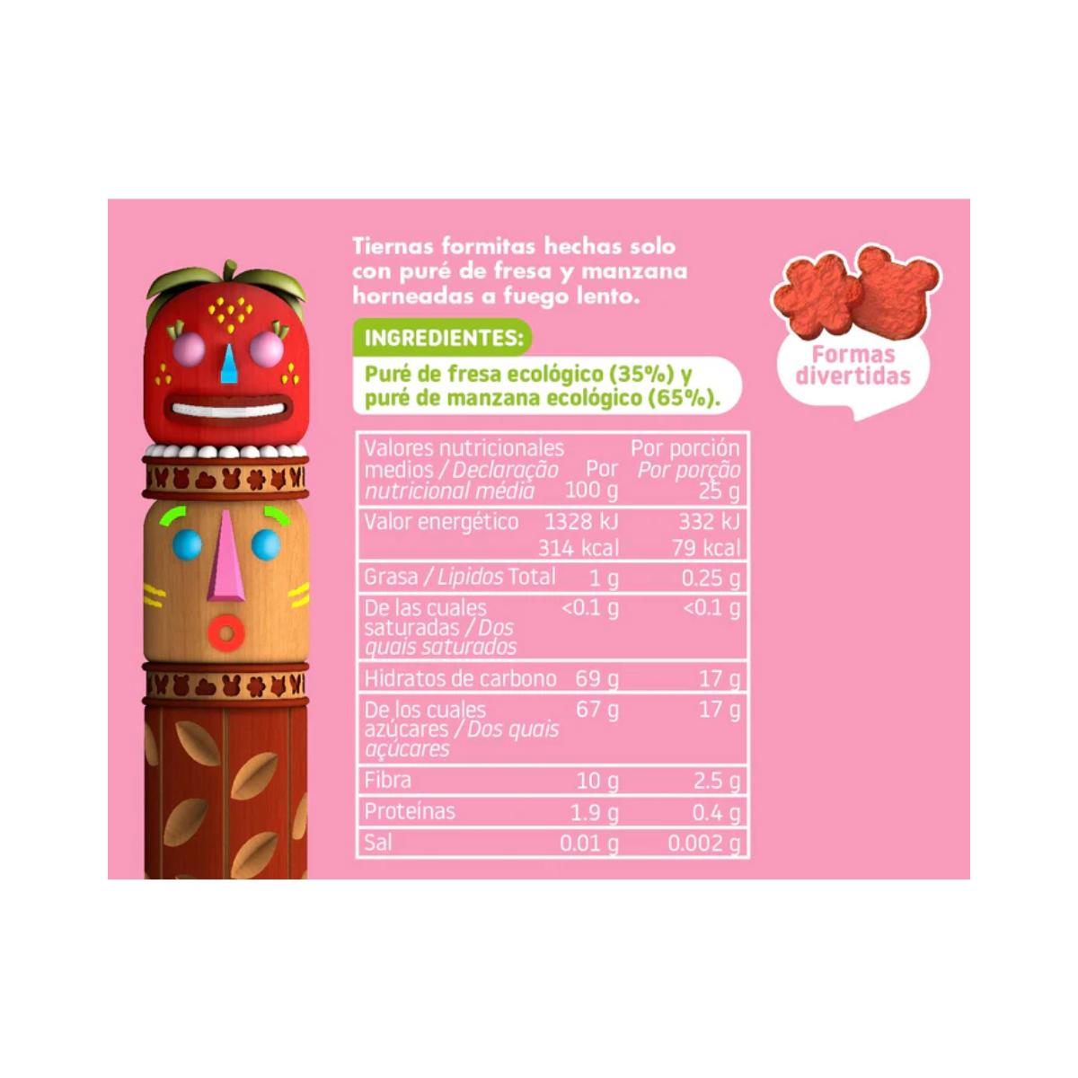 Snack Biológico de Morango e Maçã 25g, Triboo