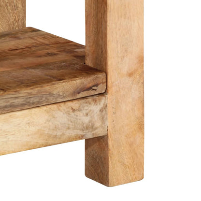 Mesa Auxiliar Madera Maciza De Mango Rugosa 40x30x40 Cm_4