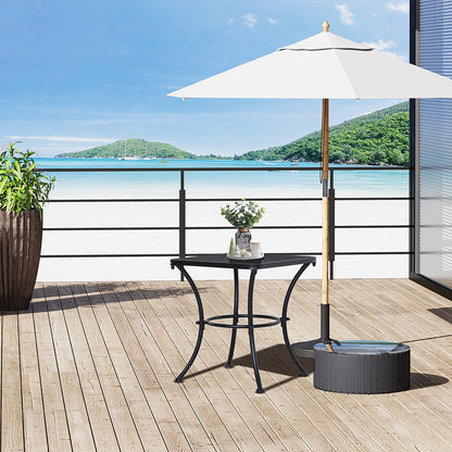 Outsunny Mesa De Jardín Cuadrada De Metal Para Terraza Balcón 45x45x50 Cm Negro_1