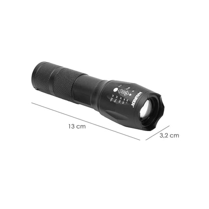 Linterna Led De Mano Metalica A Pilas (3 Aaa) 300 Lumenes 5 Watt. Con Función Zoom_1