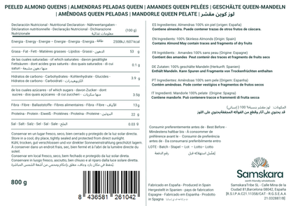 Almendras Peladas Queen Marcona Bio - Envasadas Al Vacío - 800 G_1
