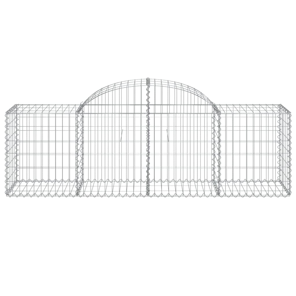 Cestas De Gaviones 14 Uds Forma De Arco Hierro 200x50x60/80 Cm_3
