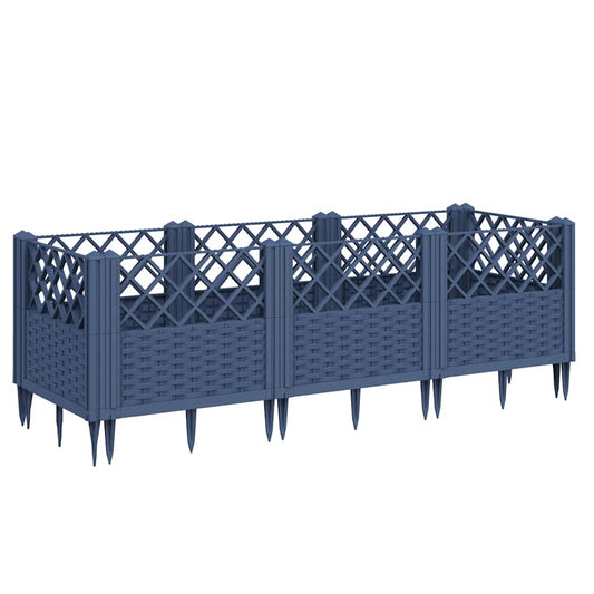 Jardinera Con Clavijas Pp Azul Gris 123,5x43,5x43,5 Cm_0