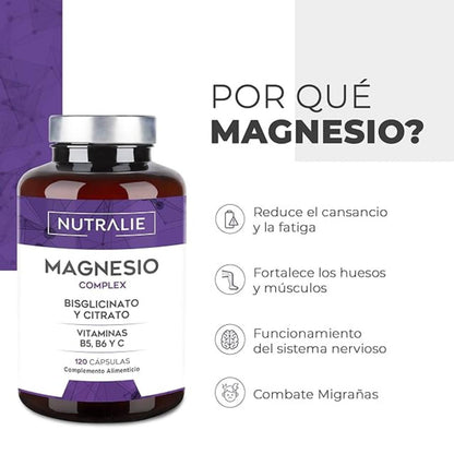 Nutralie Magnésio com Bisglicinato e Citrato 120 cápsulas
