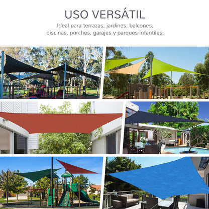 Outsunny Toldo Vela De Sombra Rectangular 4x6 M De Hdpe Gris_3