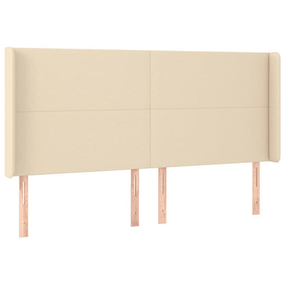 Cama Box Spring Colchón Y Luces Led Tela Crema 180x200 Cm / Vetonek_3