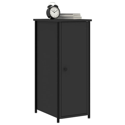 Mesita De Noche Madera De Ingeniería Negro 32x42x80 Cm_1