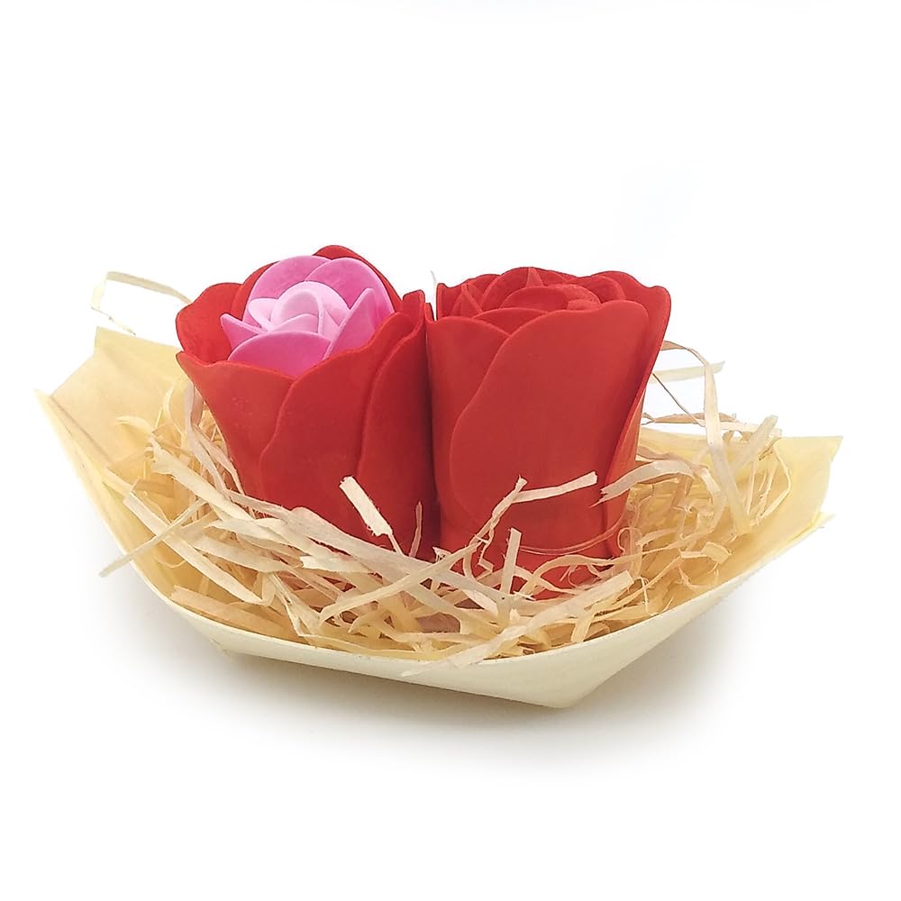 10 Barcas Con Flores Para Regalo Invitados (rojo) - Rosas De Jabón Para Baño Aromático. Detalle Original Para Eventos_1