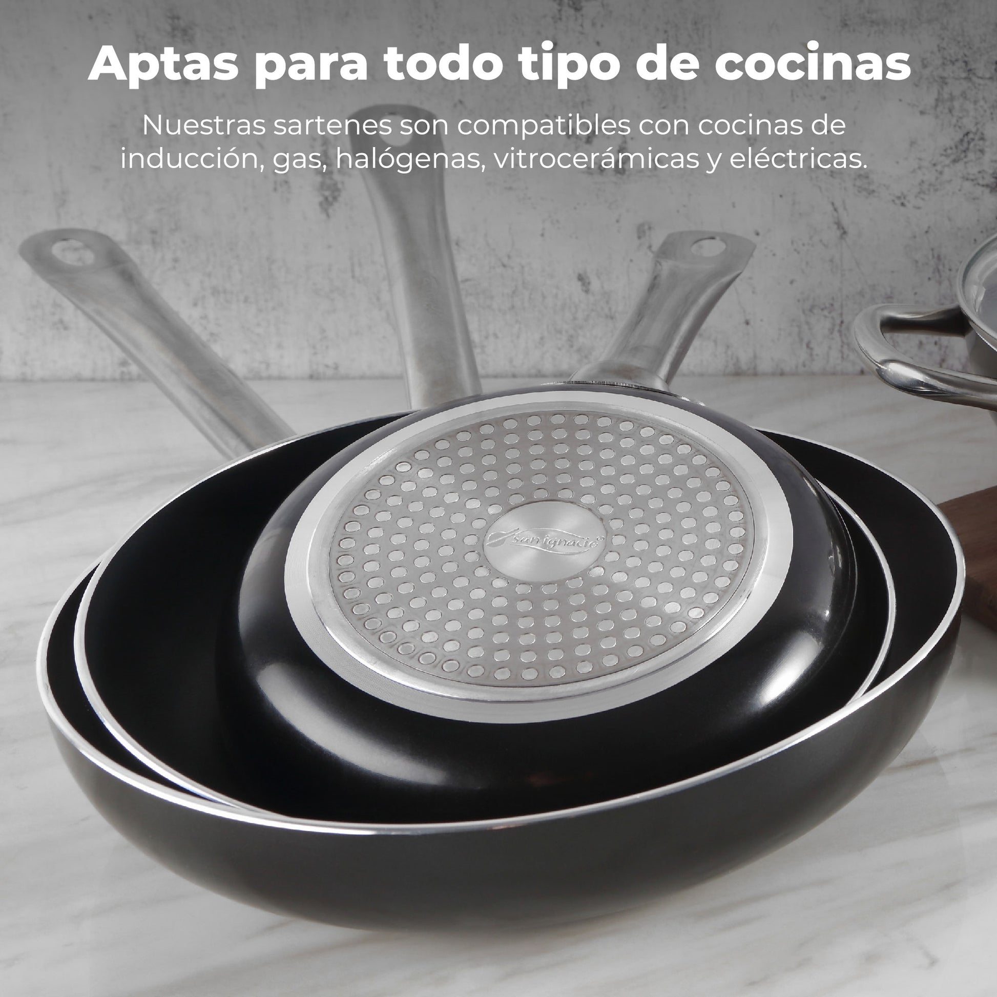 Sartén san Ignacio Serie Professional Chef 20x4.5cm En Aluminio Prensado.