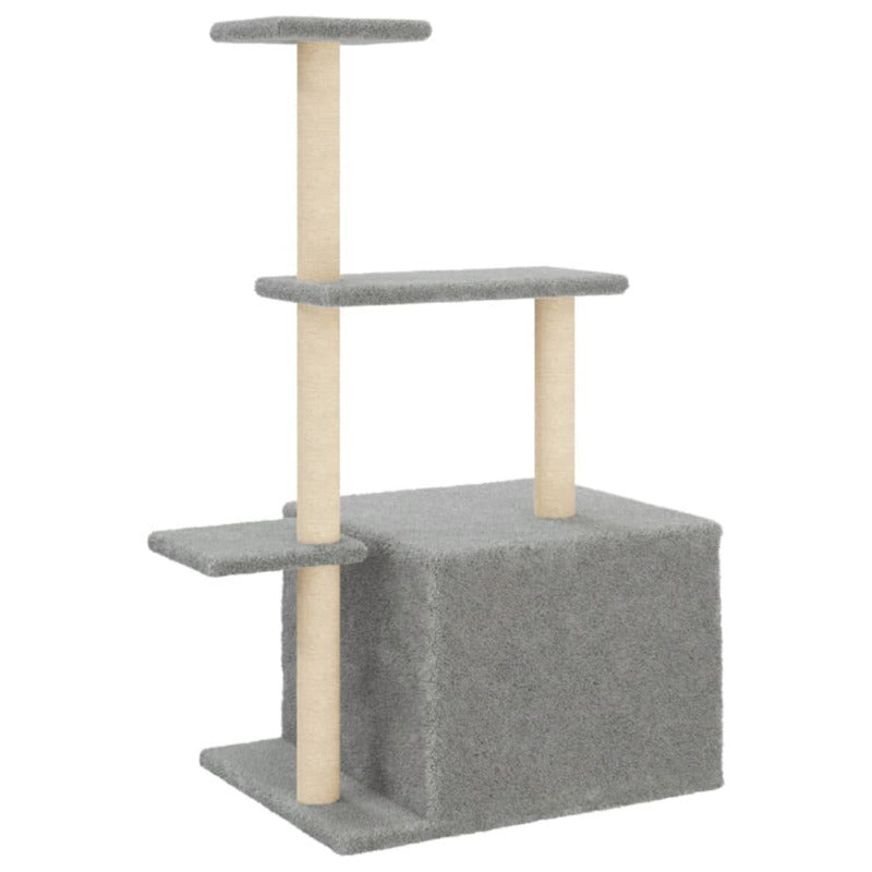 Vidaxl Rascador Para Gatos Con Postes De Sisal Gris Claro 110 Cm_5