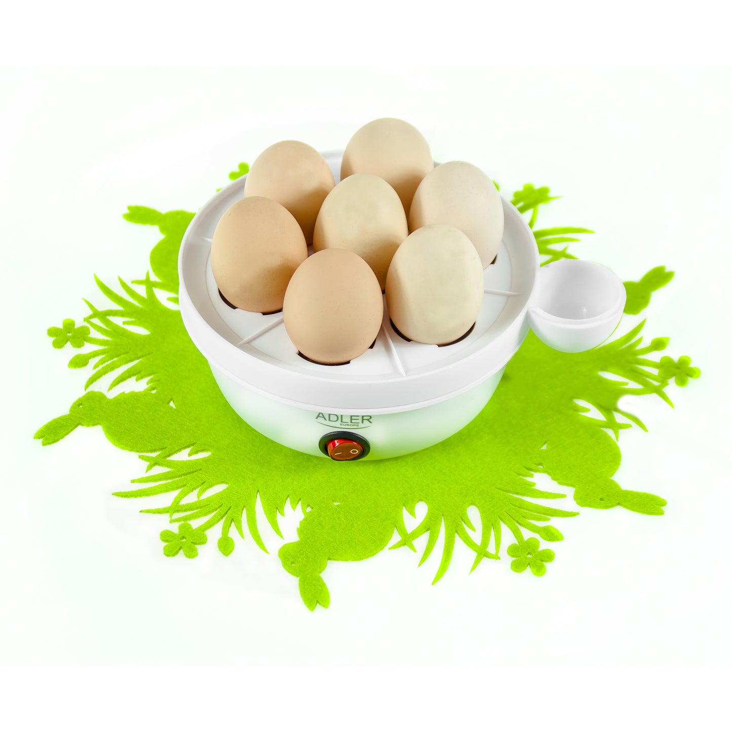 Cuece Huevos Eléctrico, 7huevos Cocidos, Ajuste Electrónico Cocción, Soporte Extraíble, Sin Bpa Adler Ad4459 Blanco_0