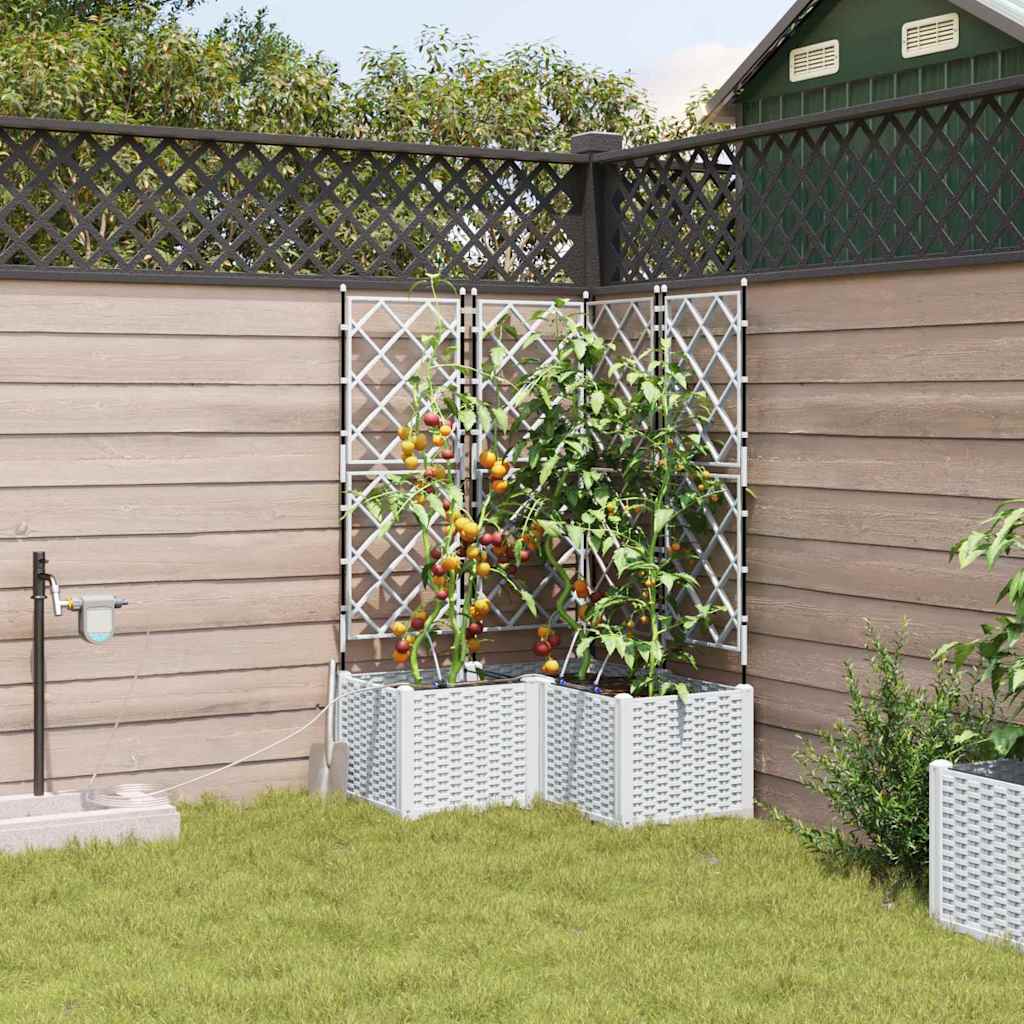 Macetero De Jardín 3 Uds. Blanco 80 X 80 X 142 Cm Pp_1