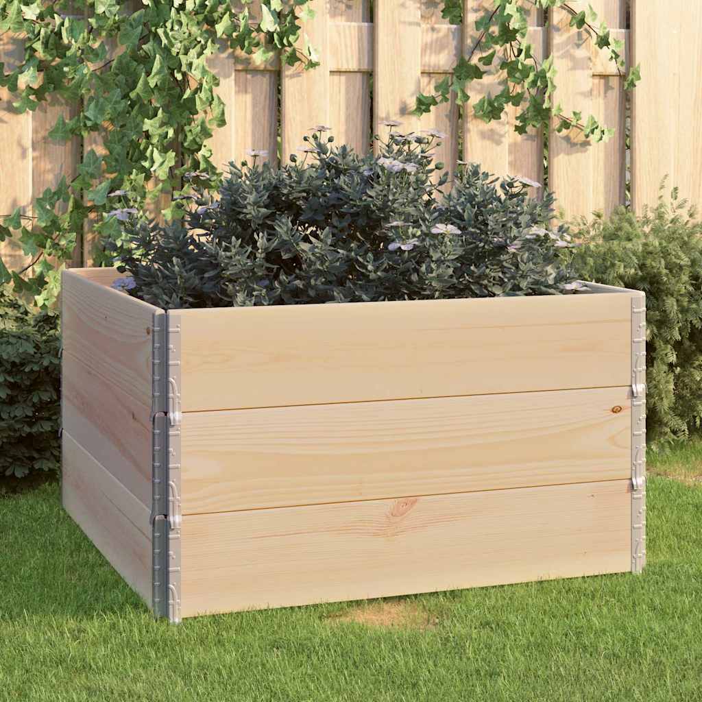 Arriates De Madera Maciza De Pino 3 Unidades 100x100 Cm_1