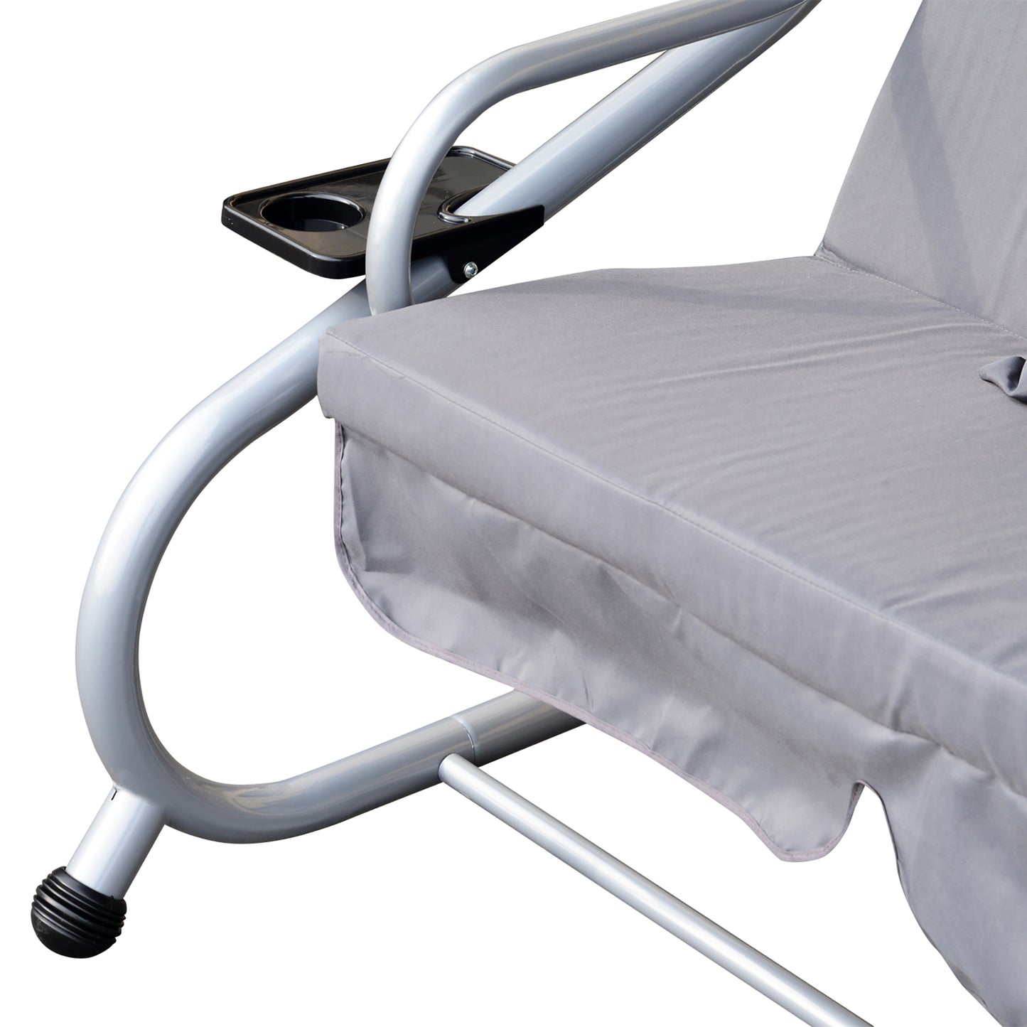 Outsunny Columpio Balancín Jardín Convertible En Cama Techo Ajustable Gris_4