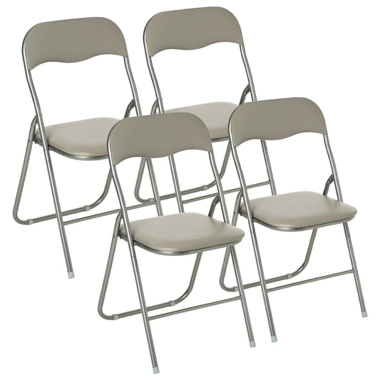 Set De 4 Sillas Plegables Taupe (44x52x73cm) - Prácticas Y Resistentes Para Exteriores_0