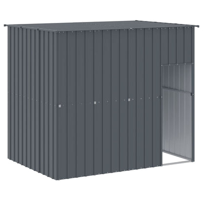 Caseta Perros Con Corral Acero Galvanizado Gris 214x865x181 Cm_5