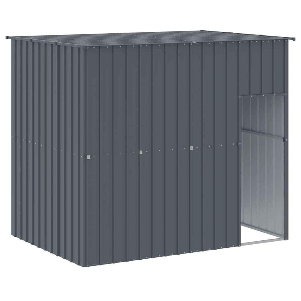 Caseta Perros Con Corral Acero Galvanizado Gris 214x661x181 Cm_5
