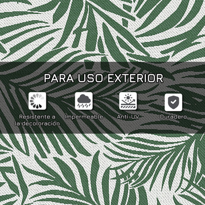 Outsunny Alfombra De Exterior 152x243 Cm Con Patrón De Hojas Verde Oscuro_5