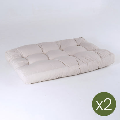Pack 2 Cojines Asiento Para Palet, Tamaño: 80x120x16 Cm, Color Crema, Repelente Al Agua_2