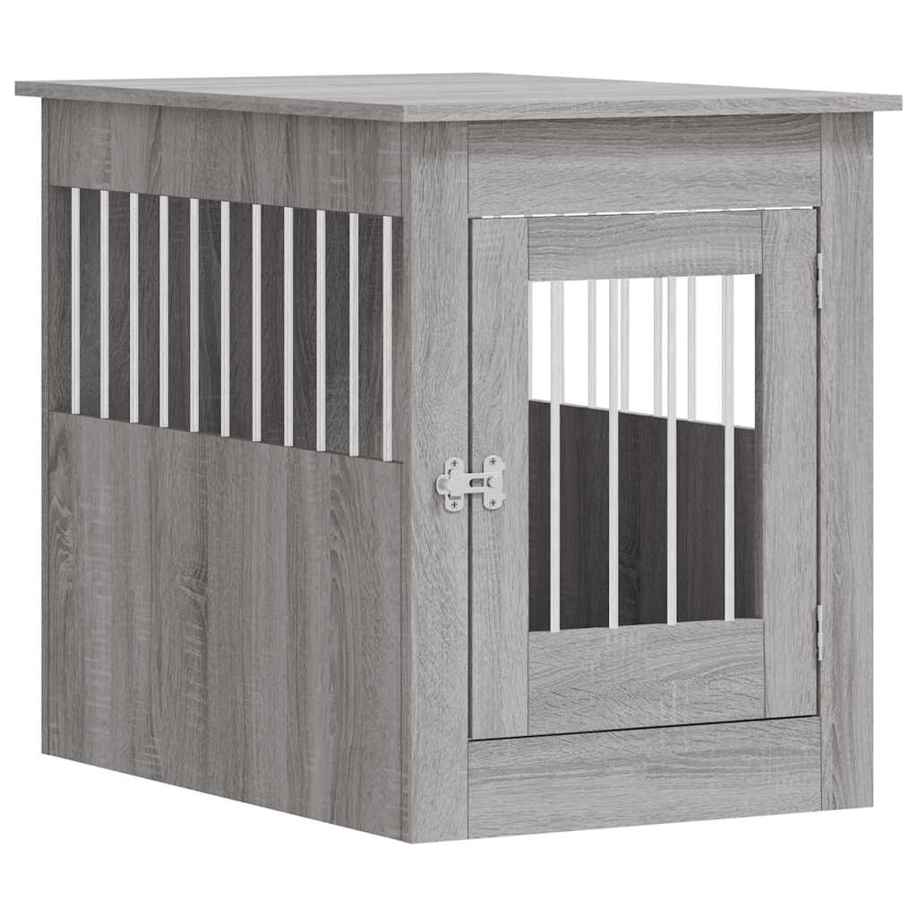Jaula Para Perros Madera De Ingeniería Gris Sonoma 55x80x68 Cm_0