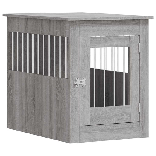 Jaula Para Perros Madera De Ingeniería Gris Sonoma 55x80x68 Cm_0