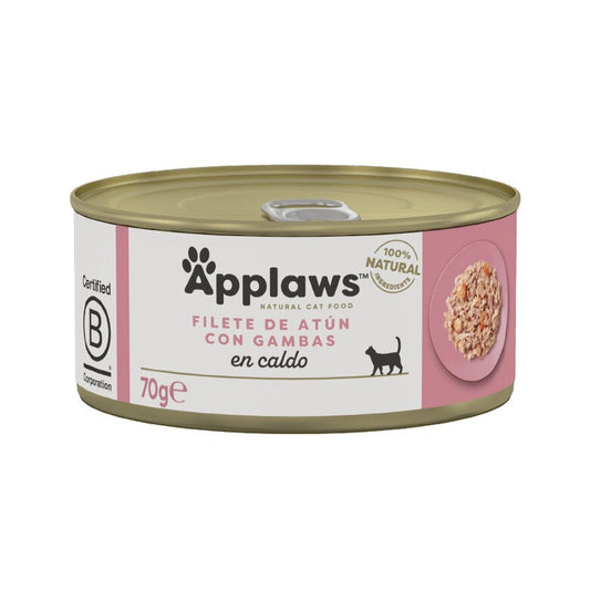 Applaws Cat Can Atum e Camarão 70g Ração Húmida Natural para Gatos Sem Grão