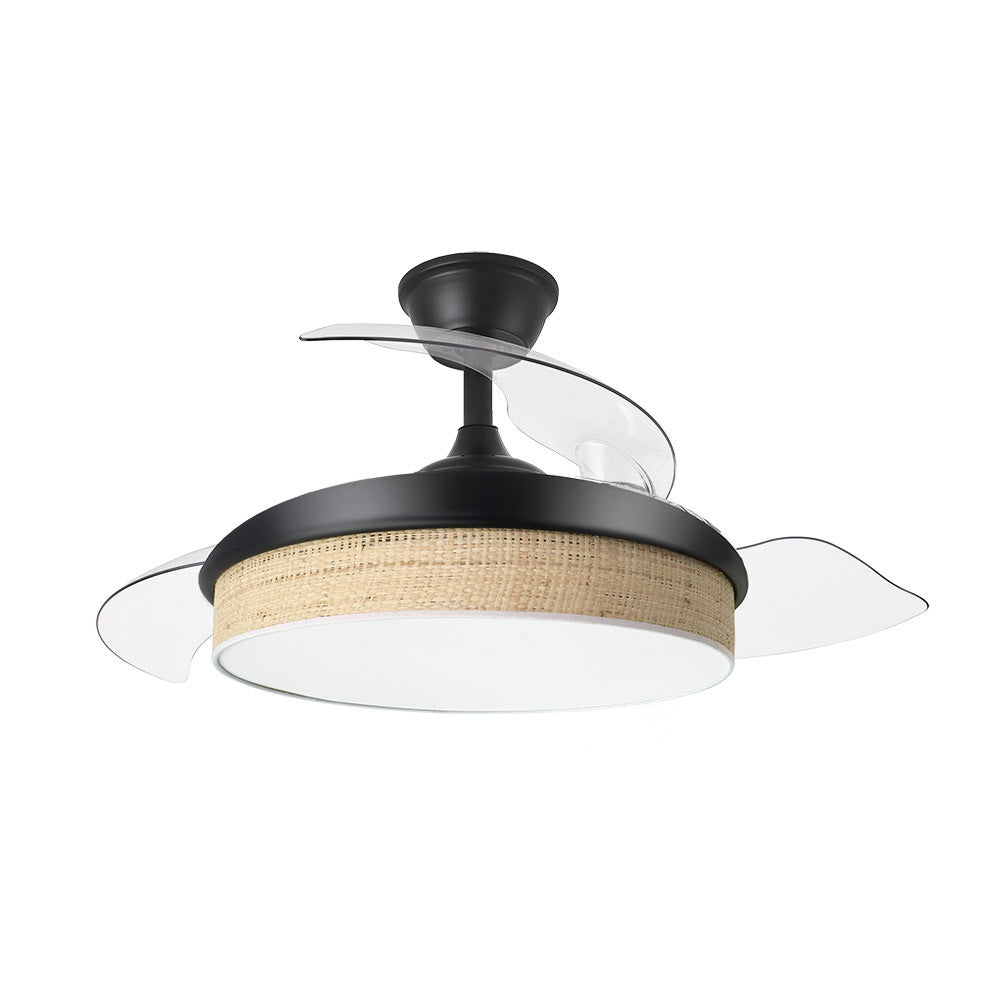 Ventilador Dc Moda 72w Negro/caã±izo Claro 91d 3aspas 7200lm 3000-4000-6000k Remoto+ Memoria+ Temporizador_1