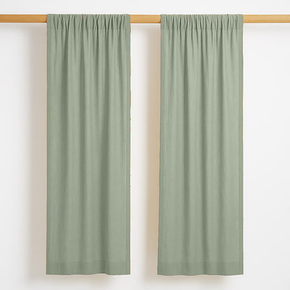 Cortinas De Gasa De Algodón Orgánico Color Verde Para Bebé_0
