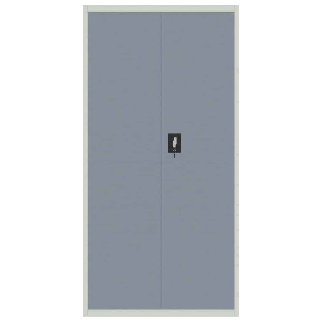 Armario Archivador Acero Gris Claro Y Gris Oscuro 90x40x180 Cm_2