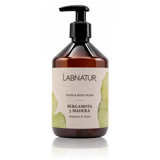 Jabón Manos y Cuerpo Bergamota y Madera Labnatur 500 ml | Aroma Amaderado y Cítrico | Limpieza Suave | Vegano_0