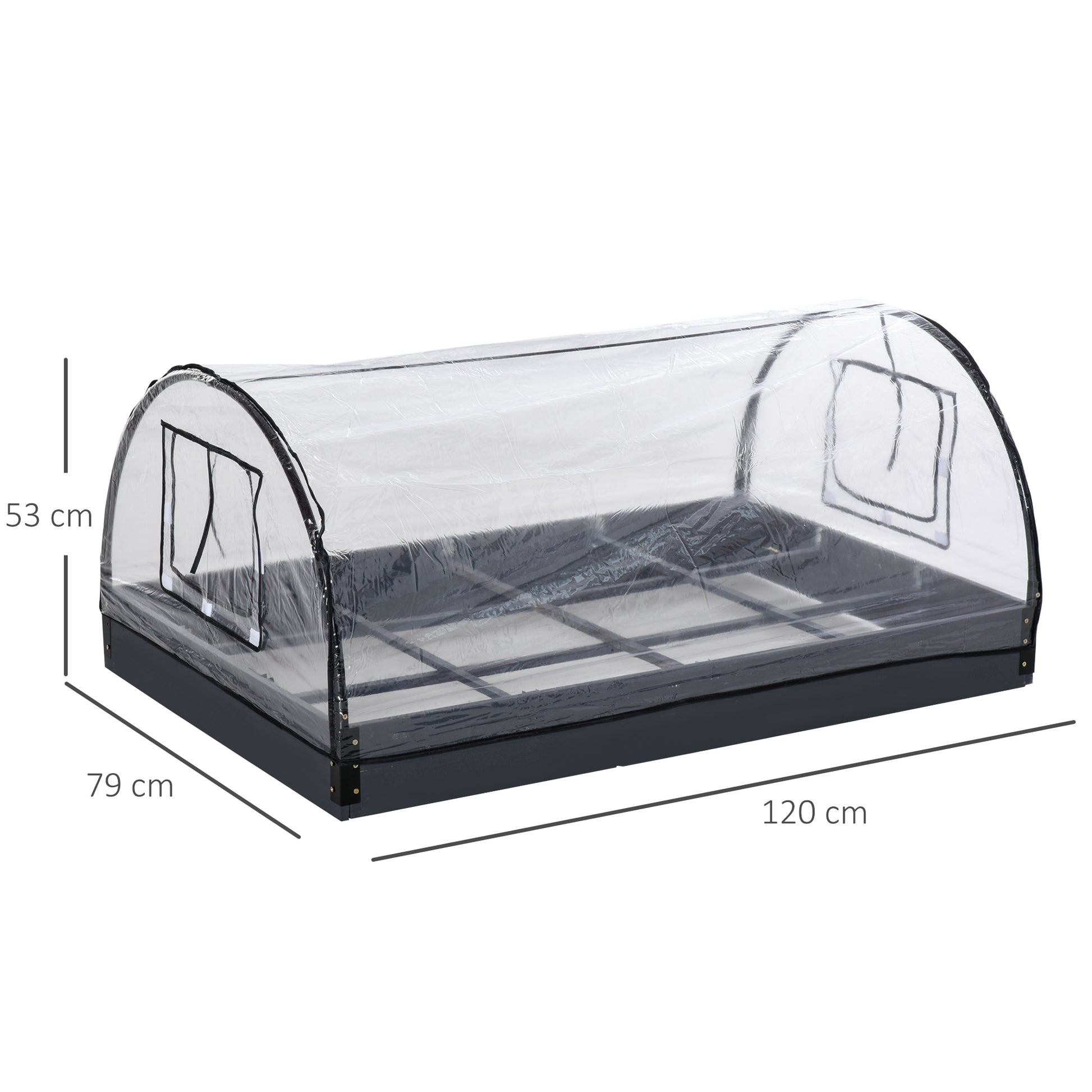 Outsunny Mini Invernadero Túnel Jardín Con Cubierta Pvc Ventanas Enrollables_2
