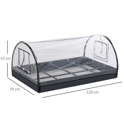 Outsunny Mini Invernadero Túnel Jardín Con Cubierta Pvc Ventanas Enrollables_2