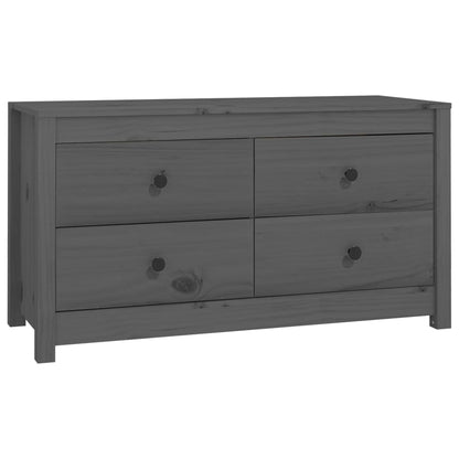 Armario Auxiliar De Madera Maciza De Pino Gris 100x40x54 Cm / Vetonek_4