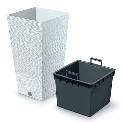 Macetero Color Blanco, Con Depósito, Colección Furu, De 34,5 X 34,5 X 66 Cm, Capacidad De 24 L._3